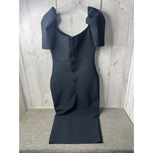 Baosuu Black Off-Shoulder Midi Dress Womens Size S Evening Dinner Party - Picture 2 of 9